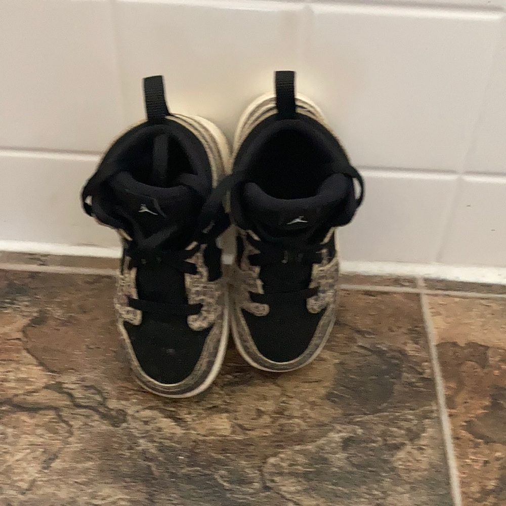 Kids Leopard and Black Jordans